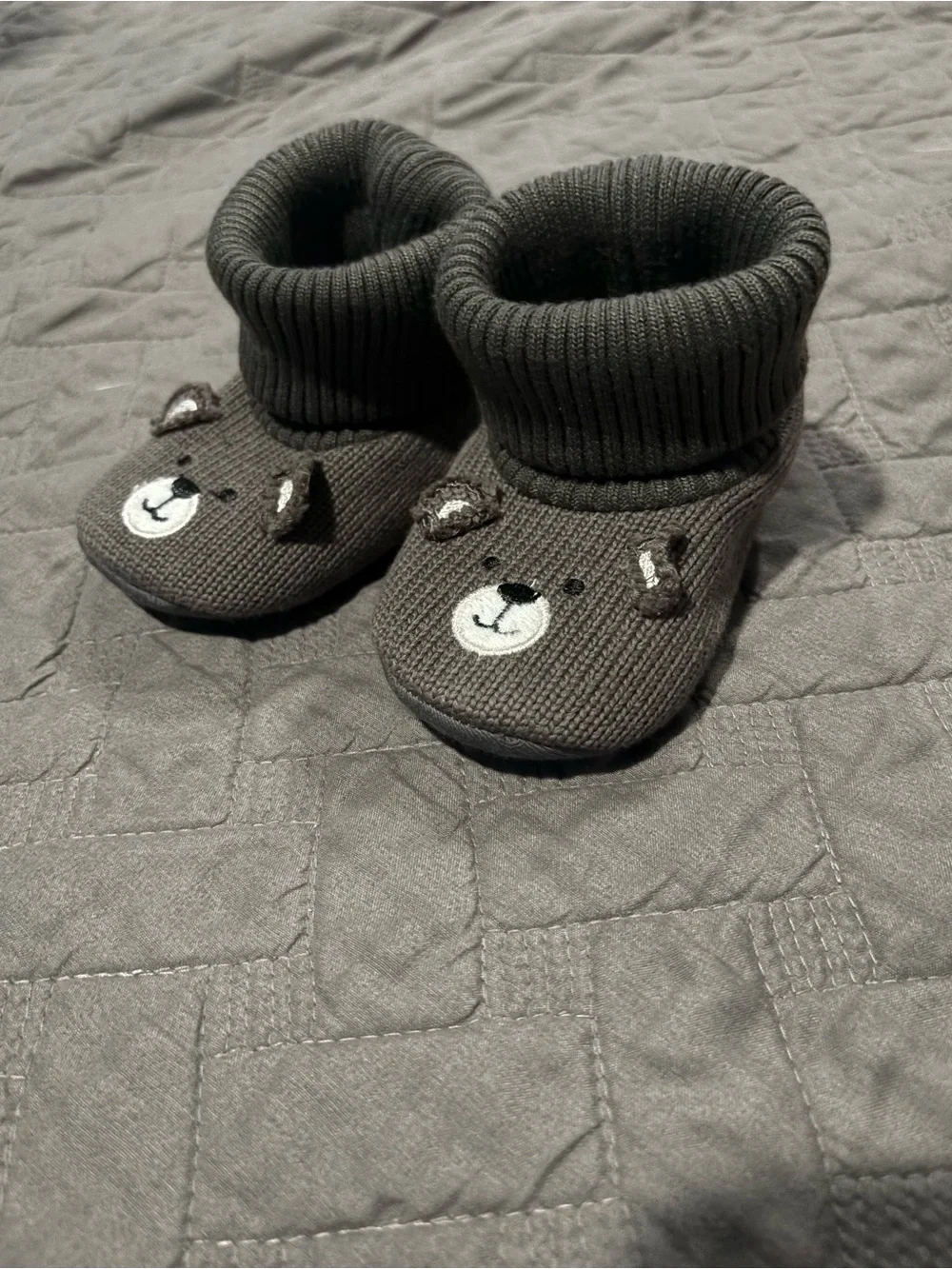 Mimou Cozy Wool First Walker Teddy Bear Slippers Size 0-12 Months